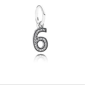 Pandora Number 6 Charm